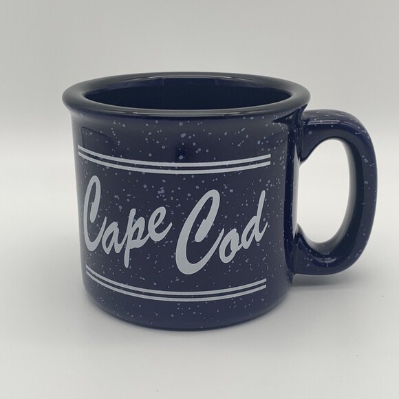 Cape Cod Coffee Mug Blue Speckled 14 oz Campfire Coffee Tea Chowder Soup Beans - Picture 1 of 10